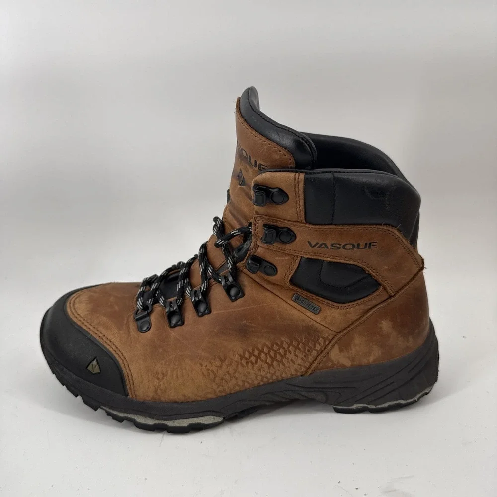 Vasque St Elias FG GTX Hiking Boots Men 8 Brown Leather Gore-Tex Waterproof